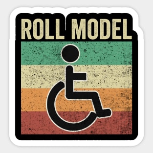 Roll Model Funny Wheelchair Sticker